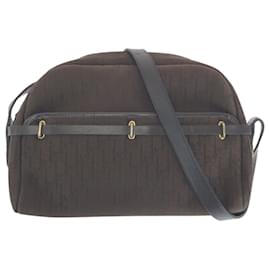 Christian Dior-Christian Dior Dior Trotter Brown Canvas Shoulder Bag-Brown