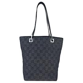 Gucci-Gucci GG Canvas Black Tote Bag-Black