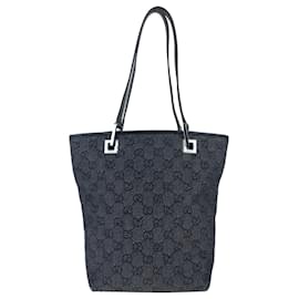 Gucci-Gucci GG Canvas Black Tote Bag-Black