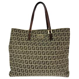 Fendi-Fendi Zucchino Brown Canvas Tote Bag-Brown