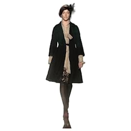 Dries Van Noten-Dries Van Noten Fall 2005 Silk Lined Boucle Swing Coat-Black