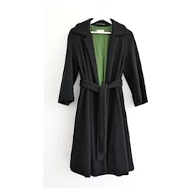 Dries Van Noten-Dries Van Noten Fall 2005 Silk Lined Boucle Swing Coat-Black