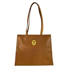 Christian Dior-Christian Dior Vintage Brown Leather Tote Bag-Brown