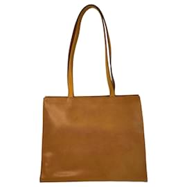 Christian Dior-Christian Dior Vintage Brown Leather Tote Bag-Brown