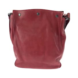 Bottega Veneta-Bottega Veneta Intrecciato Red Leather Shoulder Bag-Red