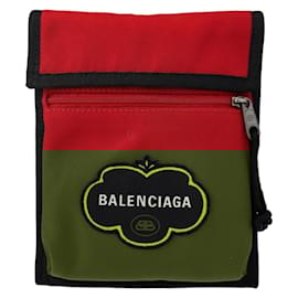 Balenciaga-Balenciaga Explorer BB Logo Red Nylon Shoulder Bag-Red