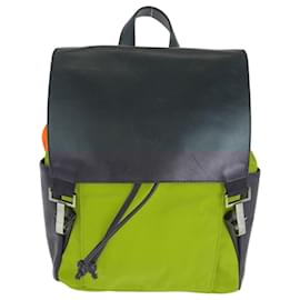 Gucci-Gucci Orange and Black Nylon Leather Backpack-Black,Orange