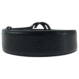 Gucci-Cinto de couro entrelaçado Guccissima da Gucci-Preto