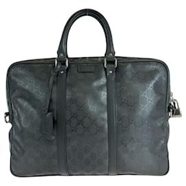 Gucci-Pasta cinza Gucci GG Impressa-Marrom