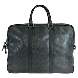 Gucci-Pasta cinza Gucci GG Impressa-Marrom