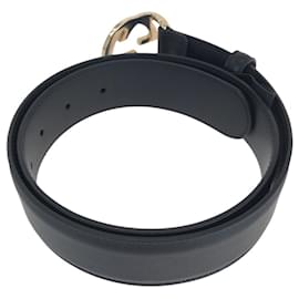 Gucci-Gucci Interlocking Leather Belt-Black