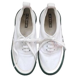 Céline Baskets en toile à lacets Celine 180° Phoebe Philo Blanc