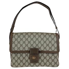 Gucci-Gucci Brown GG Supreme Shoulder Bag-Brown