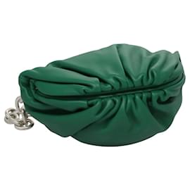 Autre Marque-BOTTEGA VENETA Chain Shoulder Bag Leather Green Silver Auth 113050-Silvery,Green