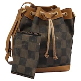 Fendi-Sac à épaule en toile Pecan FENDI en cuir PVC marron Auth th5553-Marron