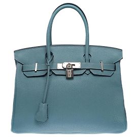 Hermès Borsa HERMES Birkin 30 in Pelle Blu - 102504 Blu