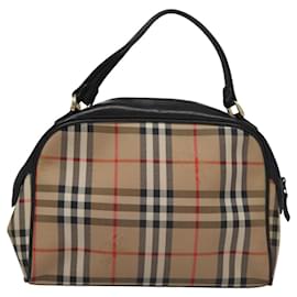 Autre Marque-Burberrys Nova Check Hand Bag Canvas Beige Auth 110289-Beige