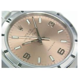 Rolex-ROLEX Air-King pink Engine Turned bezel Z series 14010M Mens-Silvery