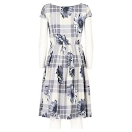 Autre Marque-A.N.G.E.L.O. Vintage Cult Floral Cotton Dress-Blue,Grey,Sand