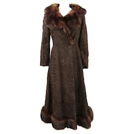 Autre Marque-Balzani Brown Persian Lamb Fur Coat-Brown