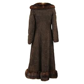 Autre Marque-Balzani Brown Persian Lamb Fur Coat-Brown