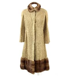 Autre Marque-Longo Persian Lamb Fur Coat-Brown,Beige,Sand