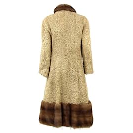 Autre Marque-Longo Persian Lamb Fur Coat-Brown,Beige,Sand