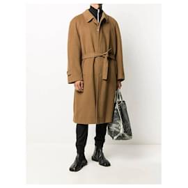 Autre Marque-A.N.G.E.L.O. Vintage Cult Hazelnut Brown Wool Coat-Brown,Hazelnut