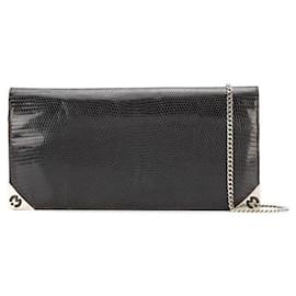 Autre Marque-Mila Schön Brown Tejus Lizard Skin Pochette-Brown