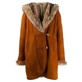 Autre Marque A.N.G.E.L.O. Vintage Cult Orange Brown Suede Coat Brown Orange