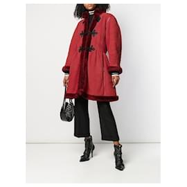 Autre Marque-Mario Borsato Red Shearling Coat-Red