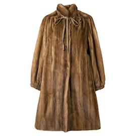 Autre Marque-A.N.G.E.L.O. Vintage Cult Beige Mink Fur Reversible Coat-Brown,Beige,Sand