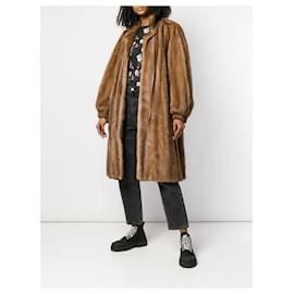 Autre Marque-A.N.G.E.L.O. Vintage Cult Beige Mink Fur Reversible Coat-Brown,Beige,Sand