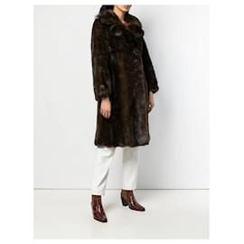 Autre Marque-A.N.G.E.L.O. Vintage Cult Brown Mink Fur Coat-Brown