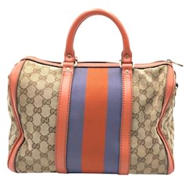 Gucci-Gucci Sherry Line Boston Bag-Brown,Orange,Purple