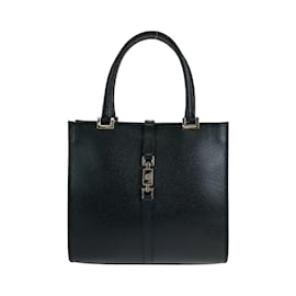 Gucci-Gucci Jackie Black Leather Tote Bag-Black