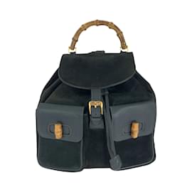 Gucci-Gucci Vintage Bamboo Backpack-Brown,Black