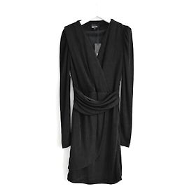 Robe drapée noire avec détail de tag Just Cavalli Noir