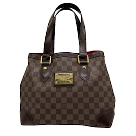 Louis Vuitton-Louis Vuitton Damier Hampstead PM Handbag Tote Bag-Brown,Damier ebene