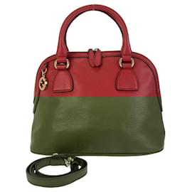 Gucci-Gucci Interlocking Red Leather Handbag-Red