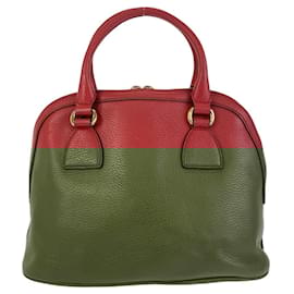 Gucci-Gucci Interlocking Red Leather Handbag-Red