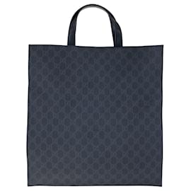 Gucci-Bolsa Tote Gucci Sherry Line Courier-Preto,Multicor