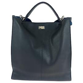 Fendi-Fendi Peekaboo X-Lite Black Leather Briefcase-Black