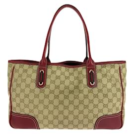 Gucci-Gucci Sherry Line Princess Tote Bag-Red,Beige