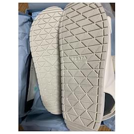 Prada-New season Prada white leather sandals-White