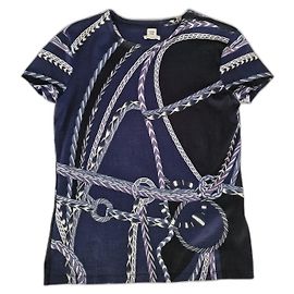 T-shirt Hermès in cotone blu navy Blu navy