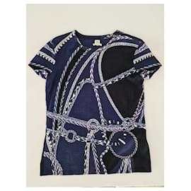 Hermès-HERMÈS T-SHIRT-Navy blue