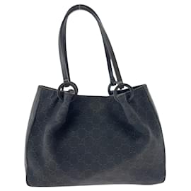 Gucci-Gucci Brown GG Canvas Leather Tote Bag-Beige