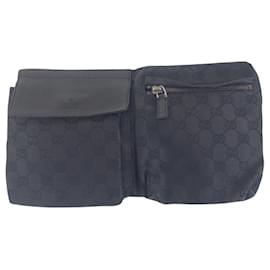 Gucci-Bolsa de ombro em lona GG preta da Gucci-Preto
