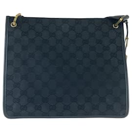 Gucci-Bolsa transversal de couro GG preta da Gucci-Preto